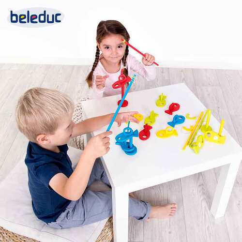 beleduc彩色钓鱼玩具套装益智