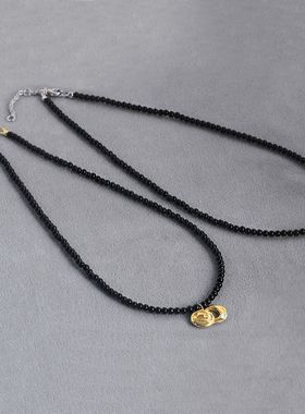 日月系列月牙项链 新款轻奢小众高级感冷淡风纹理太阳月牙锁骨链