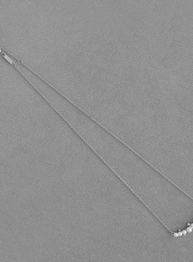 HEF*家珍珠项链法式陈都灵同款轻奢小众一字型琉璃珍珠锆石锁骨链