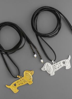 TOKO家腊肠小狗项链董洁同款小众设计童趣复古腊肠狗饼干长款项链