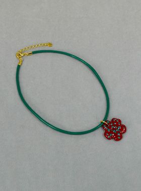 白百何同款树脂小花项链爆款气质小众简约爆款涂釉花朵吊坠锁骨链