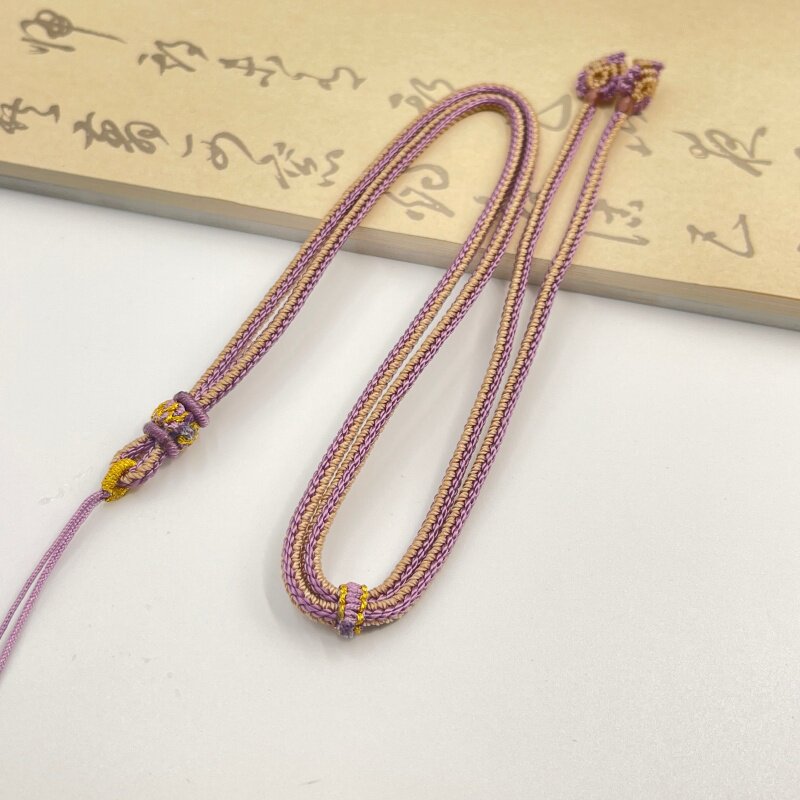 手工吊坠绳DIY玉佩黄金项链绳手工编织龙鳞结可调节凤尾结翡翠绳