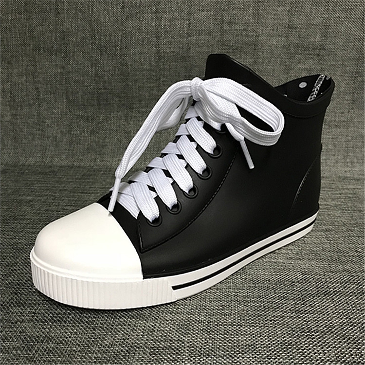 2025休闲内增高雨鞋女低帮可拆卸学生雨靴系带套鞋防滑好看防水鞋