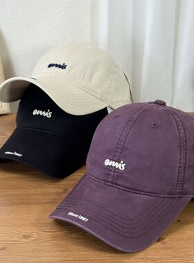 2026春夏新款刺绣字母棒球帽女宽帽檐大脸显脸小鸭舌帽百搭大头围