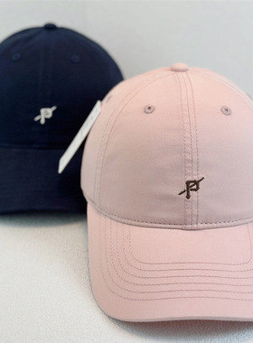 新款简约字母刺绣软顶棒球帽子女春夏时尚休闲百搭显脸小遮阳防晒