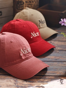 简约基调新款 字母刺绣鸭舌帽子女春夏休闲百搭遮阳棒球帽软顶nice