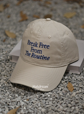 四季通带！米白色英文蓝刺绣甜美棒球帽子女2025年新款鸭舌帽时尚