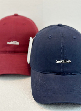 新款时尚简约字母刺绣软顶棒球帽休闲百搭学院风大头围鸭舌帽遮阳