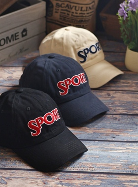 韩国张小斐章若楠同款棒球帽SPORT字母刺绣遮阳棒球帽鸭舌帽子