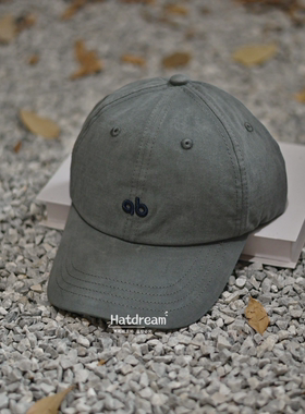 韩版街头潮 简约刺绣灰色小字母棒球帽子男女弯檐鸭舌帽