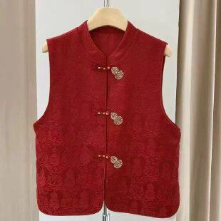 2026年早春新款国风新中式本命红马甲短外套坎肩女