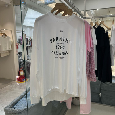 韩国东大门2025秋冬新urbanstory (Remaking)休闲百搭字母长袖T恤