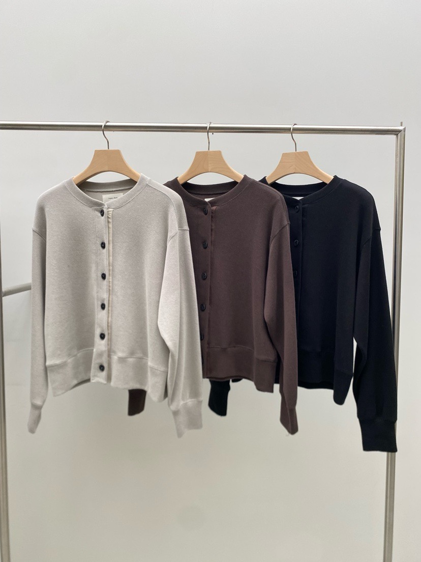 韩国东大门2025冬季新款Legacy bone时尚百搭圆领宽松开衫外套