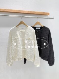 韩国东大门2026春季新品INTRO时尚百搭圆领长袖短外套女