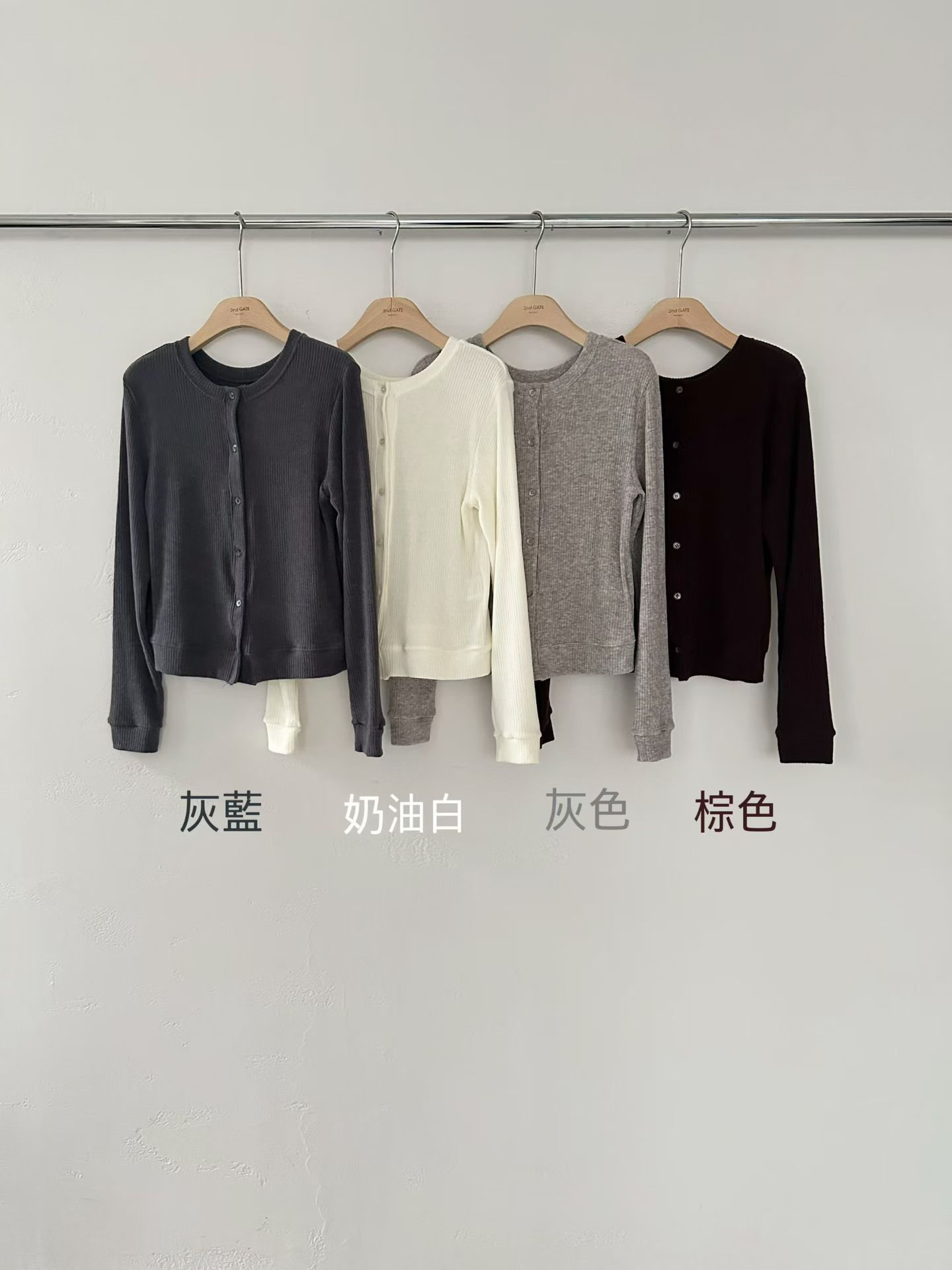 韩国东大门2025冬季新款2nd GATE时尚百搭圆领宽松休闲长袖毛衣