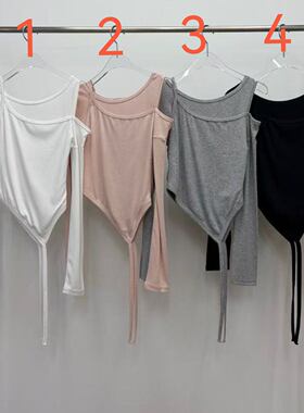 韩国东大门2026春季新款REVE CITE小设计套头休闲风长袖假两件T恤