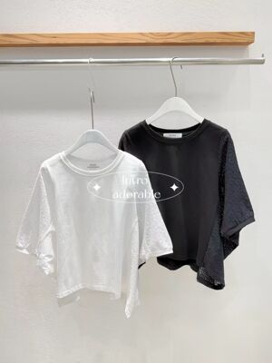 韩国东大门2026夏季新款INTRO时尚百搭圆领镂空短袖T恤