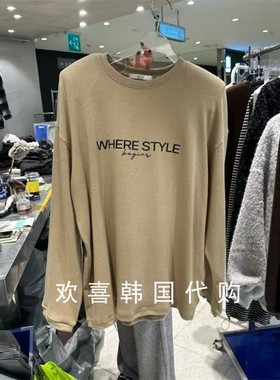 韩国东大门2025冬季新品hertz简约休闲百搭英文字母圆领宽松T恤