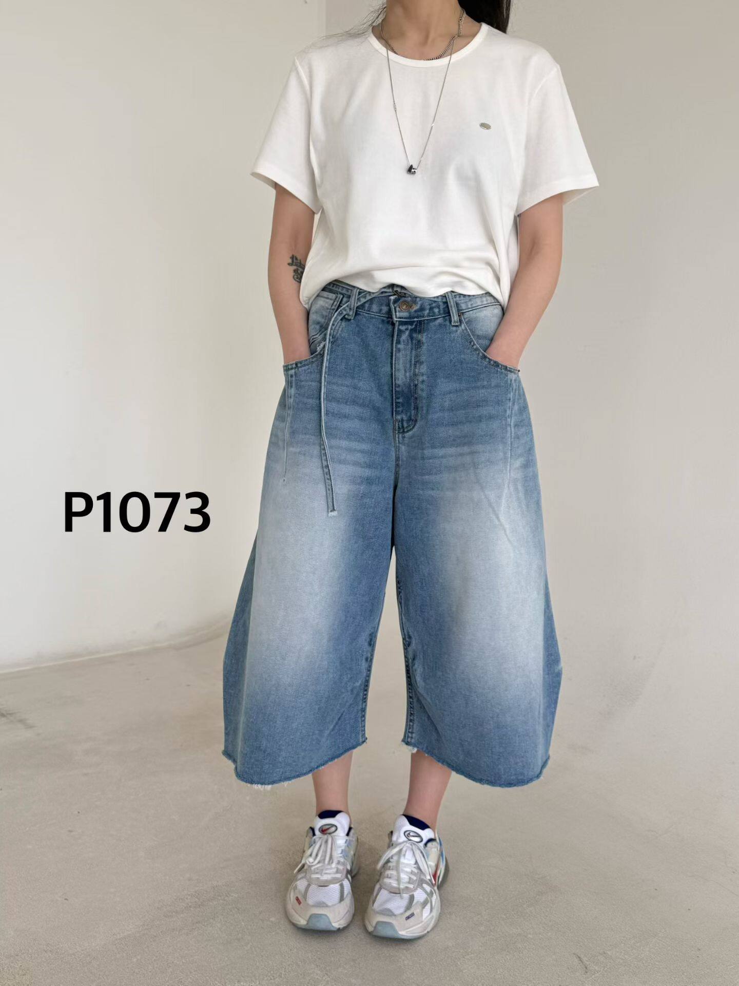 韩国东大门2026春季新款ITZEL系带宽松百搭休闲七分牛仔裤