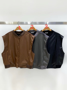 韩国东大门代购Neutra2025春夏新品时尚拼色圆领皮马甲上心