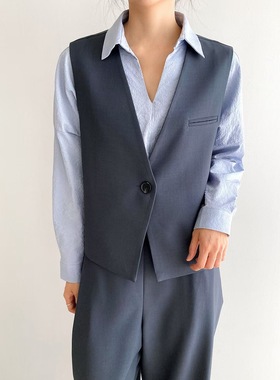 韩国东大门代购2025秋冬新品Neutra 一粒扣西装马夹背心女