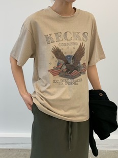 cobalt blue韩国2025秋冬新款宽松圆领动物印花短袖T恤女