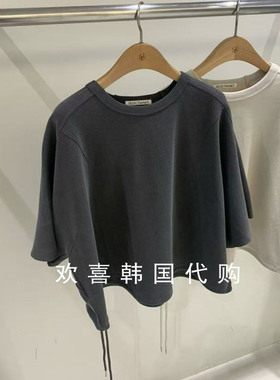 韩国东大门2025秋季新品SELECT MARKET简约休闲百搭圆领宽松上衣