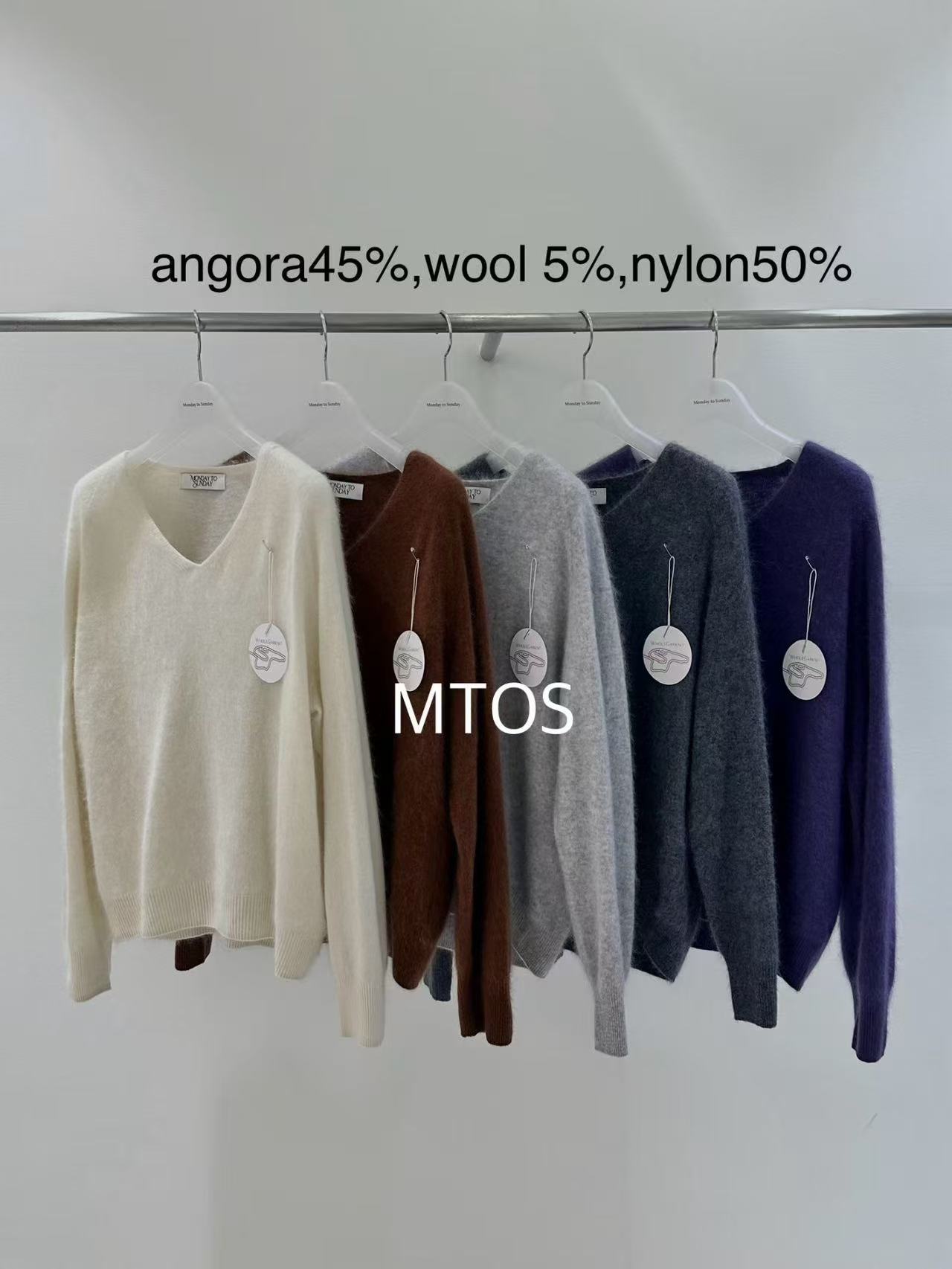 韩国东大门2025新款Monday To Sunday时尚百搭V领针织衫毛衣上衣