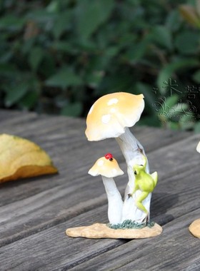 zakka乡村风怀旧多肉蘑菇盆景