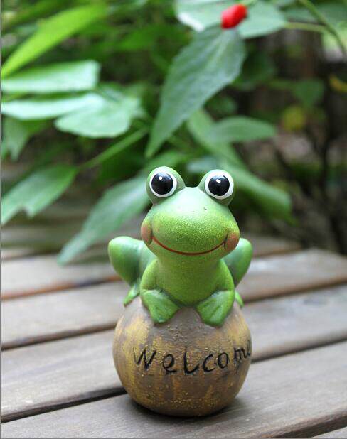 园艺小摆件 飘窗台装饰 家居工艺品*田园陶瓷小青蛙--怡然自得