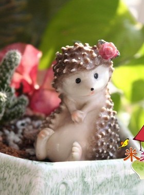 美式乡村风刺猬妹妹纯真小摆件