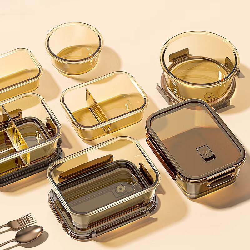 高硼硅玻璃饭盒微波炉加热专用上班族带饭餐盒碗保鲜盒分隔便当盒,餐饮具,保鲜盒,淘宝优惠券,粉丝福利购,淘宝优惠卷
