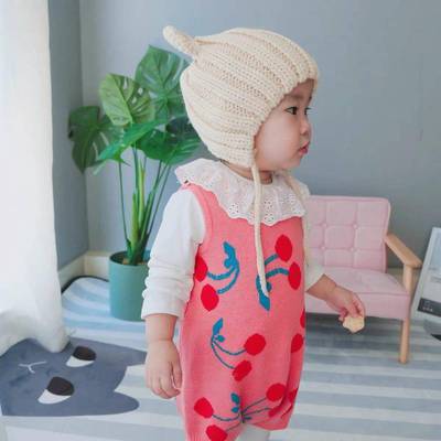 宝宝冬天帽子2025新款百搭护耳保暖儿童可爱小熊耳朵防寒毛线帽子