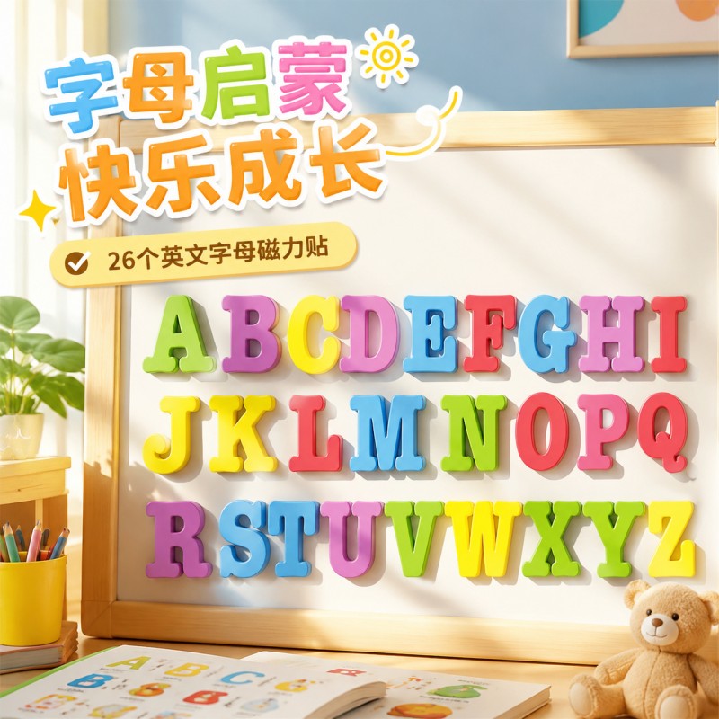 26个英文字母磁力贴黑板贴教学专用磁吸片冰箱贴儿童益智玩具教具