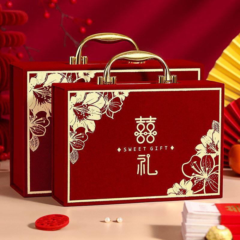 彩礼钱盒子订婚提亲三金彩礼盒结婚专用高级感红包大号钱箱礼金箱图片