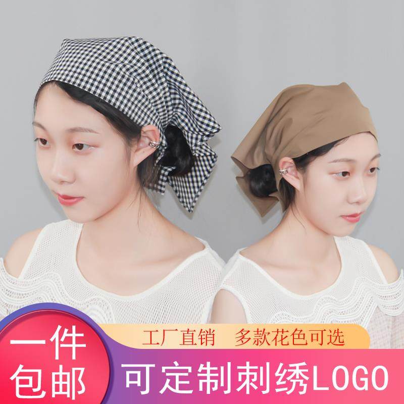 厨房可调节饭店餐厅工作日式女服务员亲子儿童头巾厨师帽子三角巾