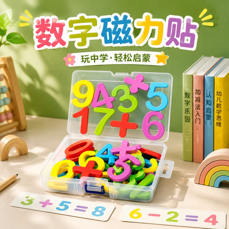 磁吸数字贴儿童益智玩具幼儿园宝宝早教26个英文字母磁力贴黑板贴
