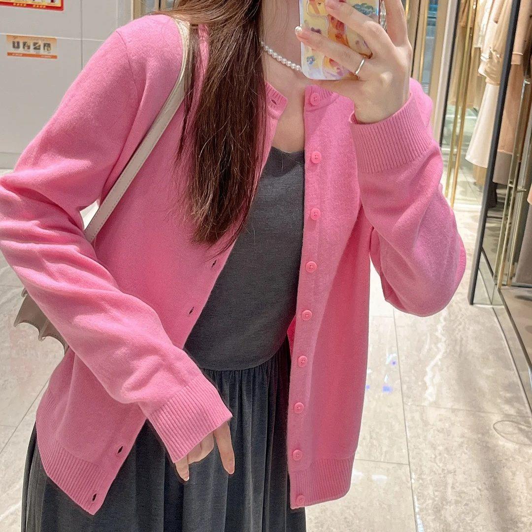阿玛施女装糖果色粉色圆