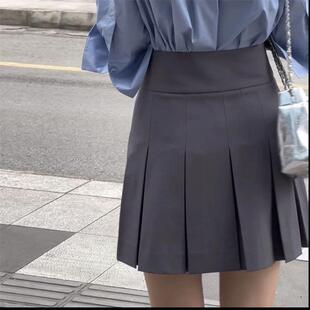 阿玛施女装2026夏季新款高腰显瘦短款A字百褶半身短裙5200471