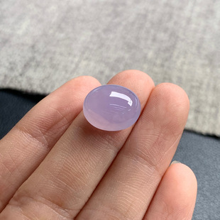 13.4 天然A货缅甸翡翠 紫罗兰蛋面 尺寸 6.4 10.9