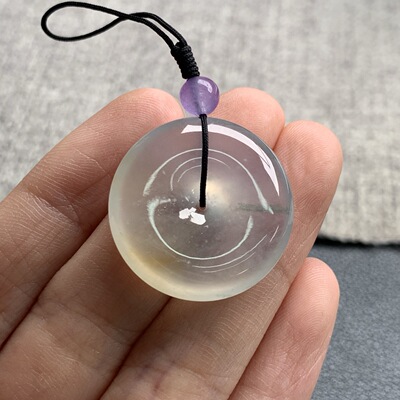 天然A货缅甸翡翠 平安扣 尺寸 : 24.6-5.2