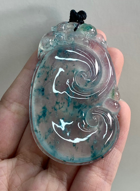 天然A货缅甸翡翠 如意 尺寸 : 62.2-38.7-7.9