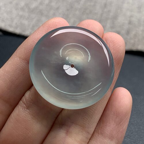 天然A货缅甸翡翠 平安扣 尺寸 : 30.4-6