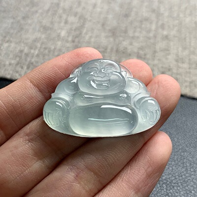 天然A货缅甸翡翠 佛公 尺寸 : 23-34.1-4.6