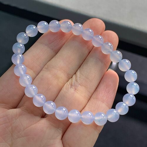 天然A货缅甸翡翠 紫罗兰手串 尺寸 : 6.5  27颗
