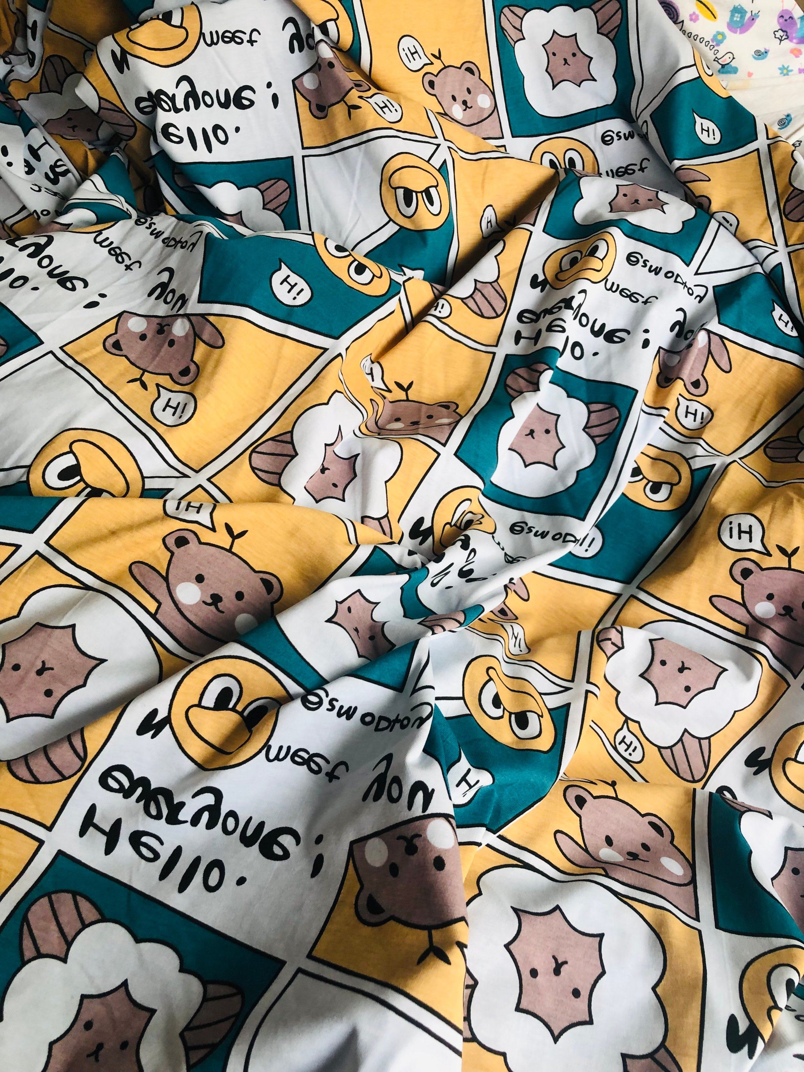 纯棉卡通夏季单面针织汗布面料短袖家居服睡衣布料温感面料宽1.7m,服饰配件/皮带/帽子/围巾,布面料,淘宝优惠券,粉丝福利购,淘宝优惠卷