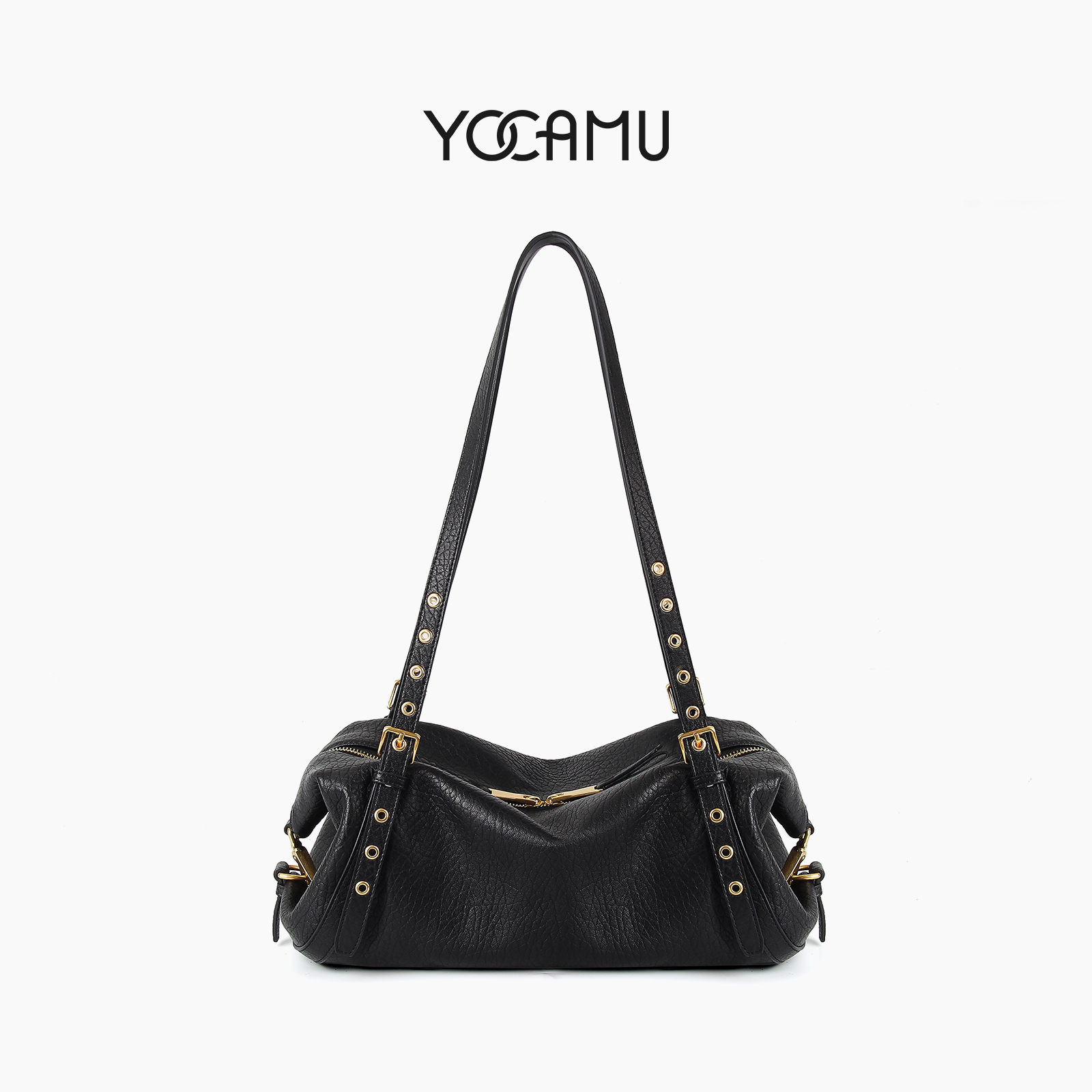 头层羊皮泡泡纹保龄球包小众通勤