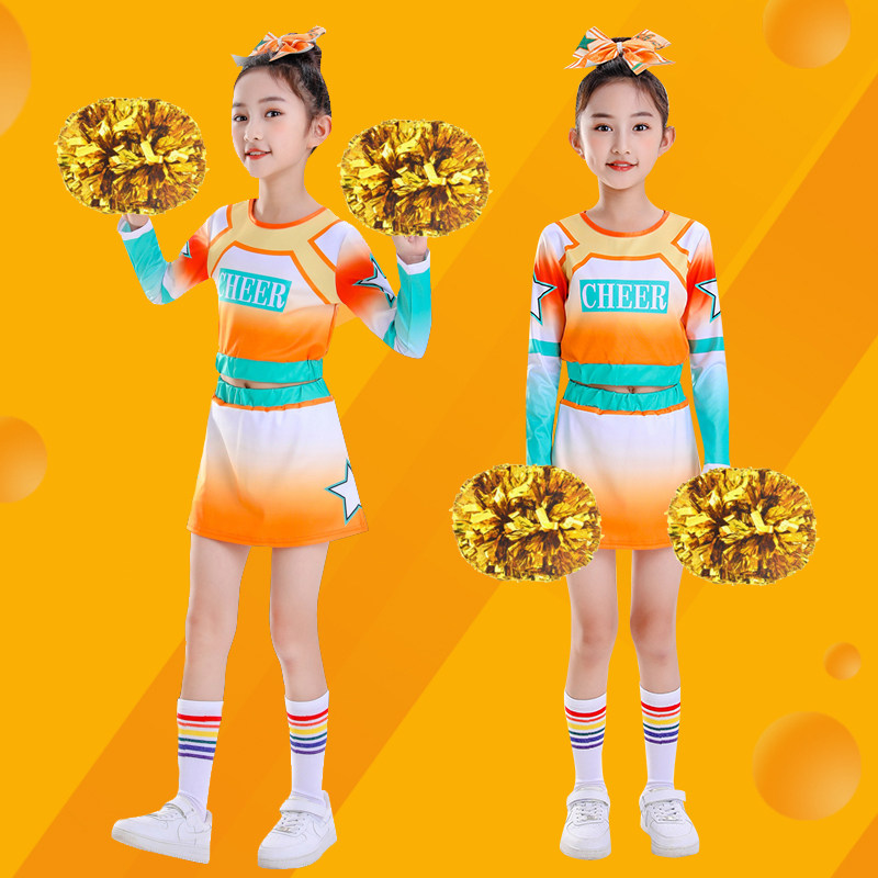 元旦儿童啦啦队演出服健美操比赛啦啦操舞蹈服运动会中小学生表演