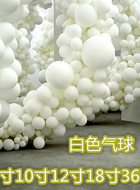 亚光纯白大小气球 5寸 10寸 12寸 18寸 36寸圆形白色艺术造型气球