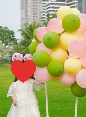 露营野餐绿色系气球六一儿童节商场专卖店铺场景装饰儿童生日布置